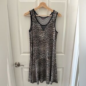 Vince Camuto Black and Cream Leopard Dress